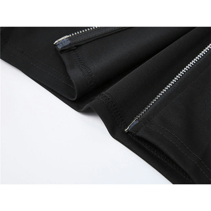 Casual Double Heart Zipper Crop Top For Women's