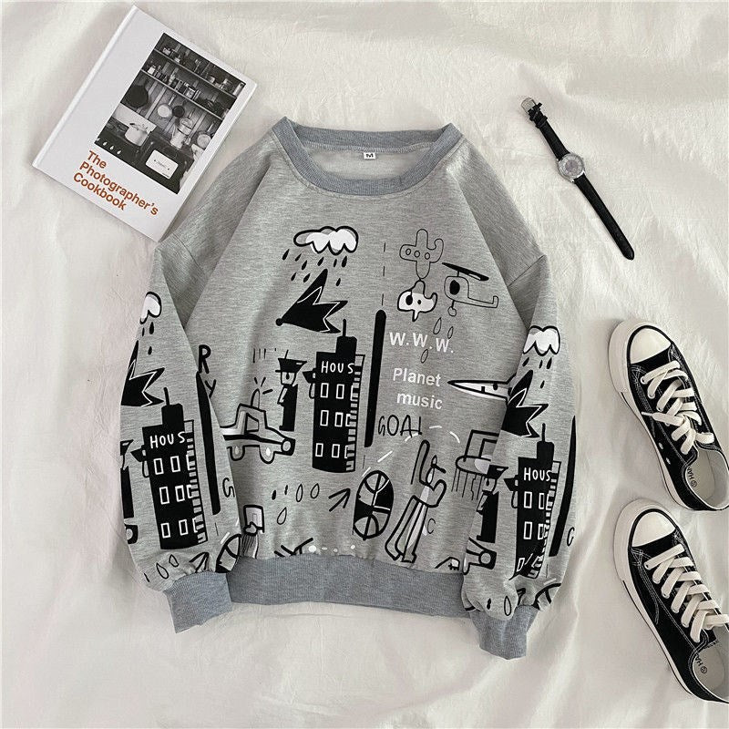 Korean Style Loose Top For Casual Sports Students