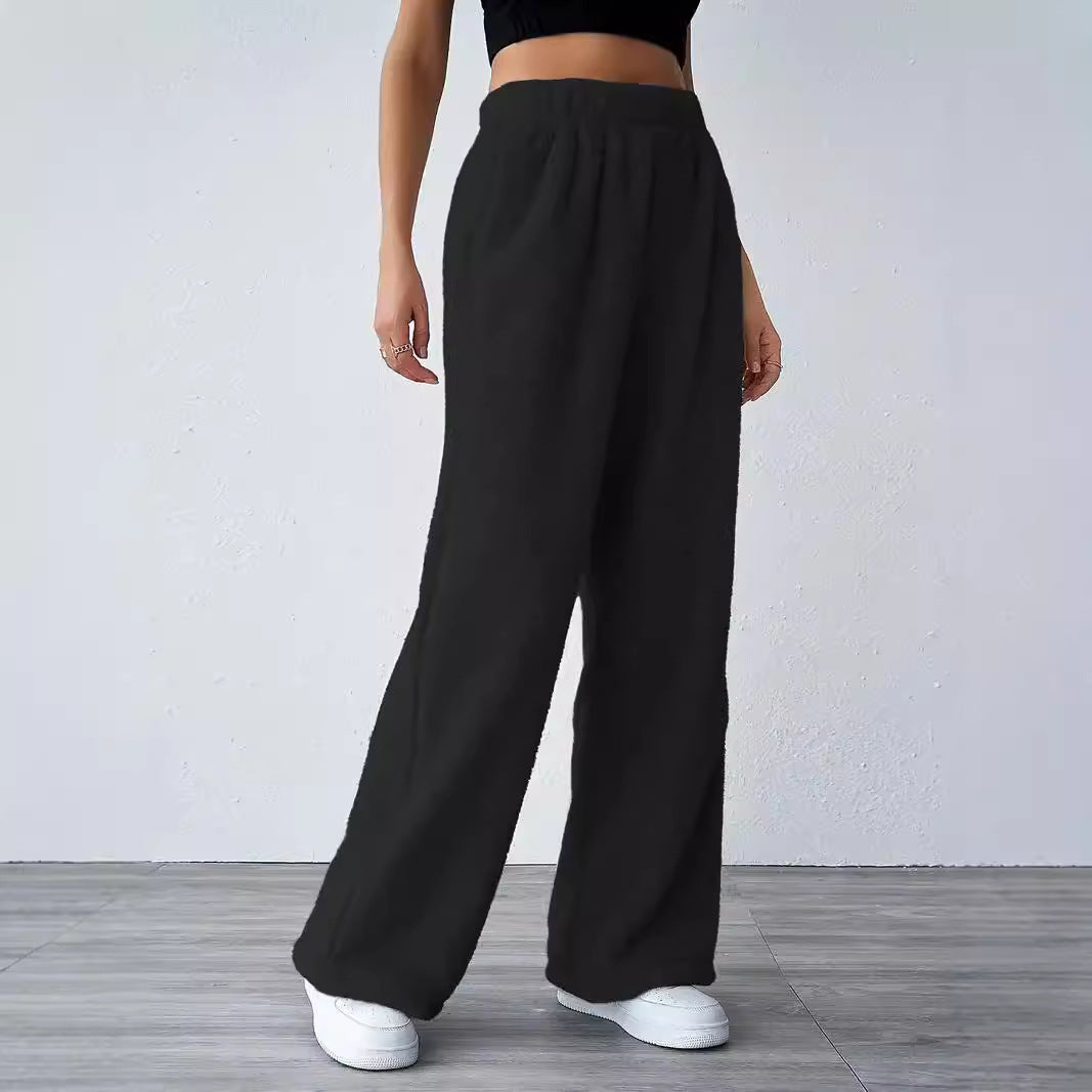 Autumn And Winter Solid Color Fashion Plush Casual Pants