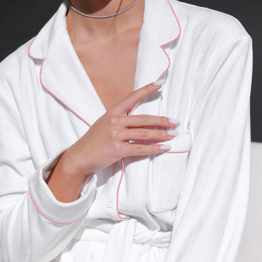 Comfortable & Smooth Silky Sleepwear Ensemble Women's Fashion French Pajamas