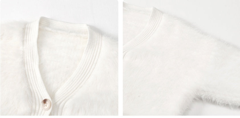 Knitted V-neck Cardigan Blouse Jacket