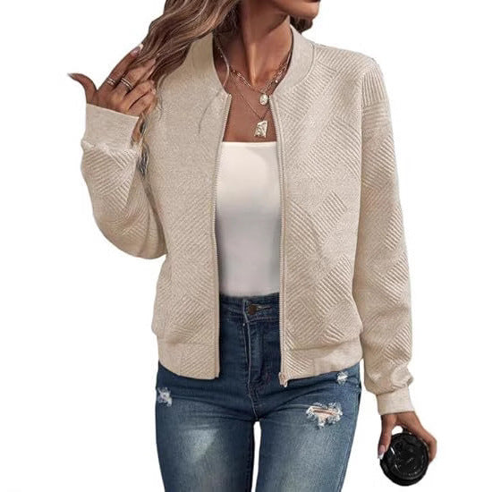 Zipper Pocket Comfort And Casual Long Sleeve Jacket For Women's