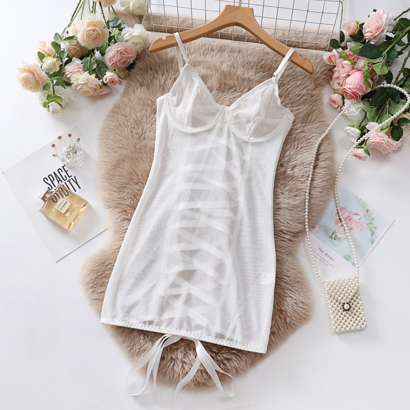 Sexy Transparent Lace Polyester Fiber Jumpsuit Lingerie