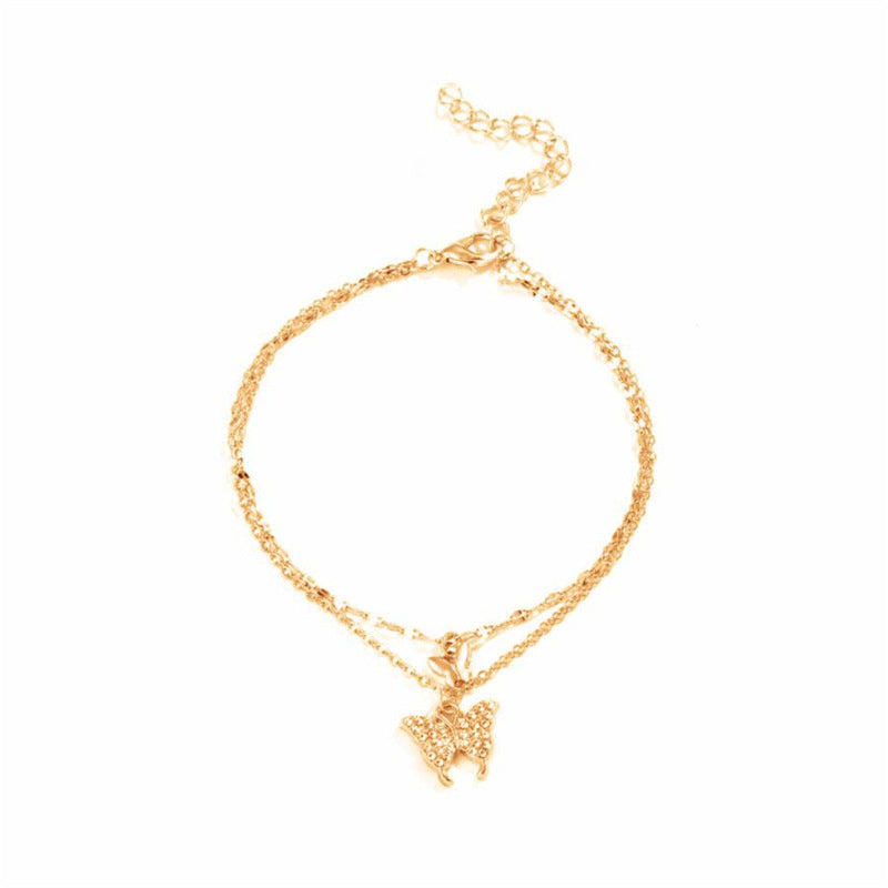 Elegant Delicate Butterfly Charm Anklet Netflix Fashion Airy Charm