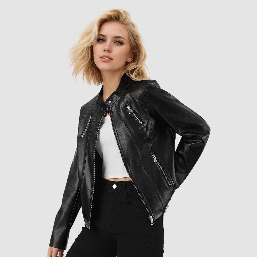 European And American Leather Jacket Women's High-grade