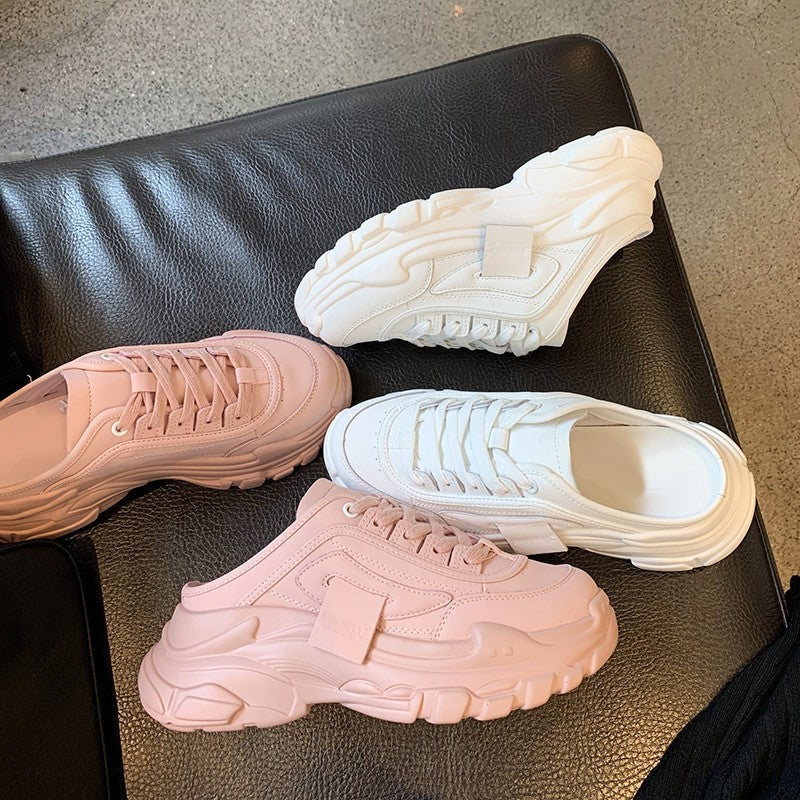 Sponge Cake Thick Bottom Lazy White Women Shoes Ins Dad Shoe Trend