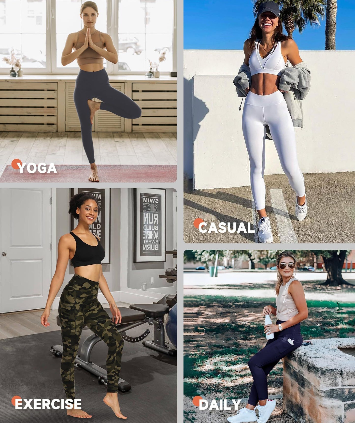 Leggings - Cropped High-waisted Solid Apricot Color