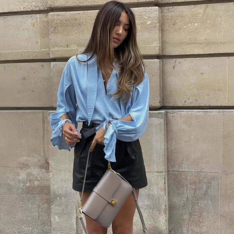 Long Sleeve Shirt Lapel Casual Loose Top