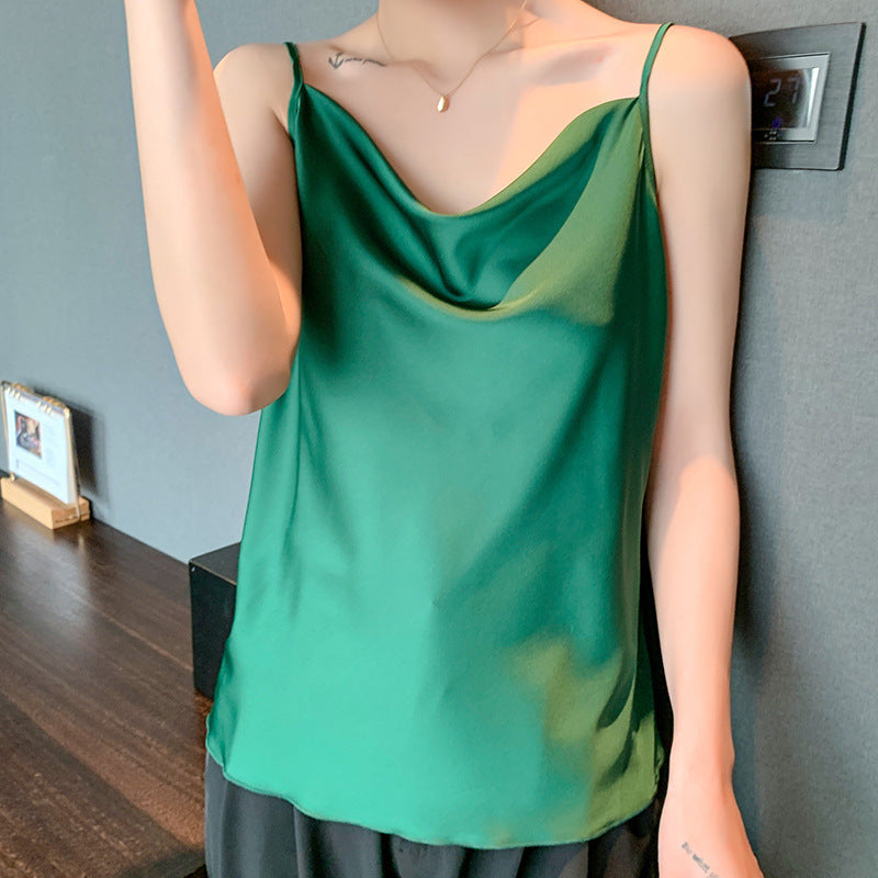 Summer Sleeveless Ice Silk Collocation Suit For Outer Wear