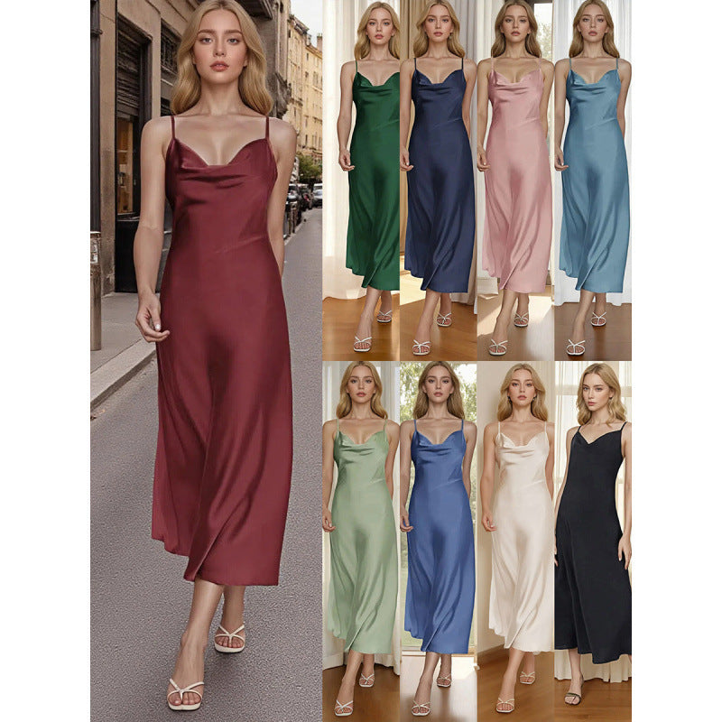 Elegant French Strap Dress One-piece Women