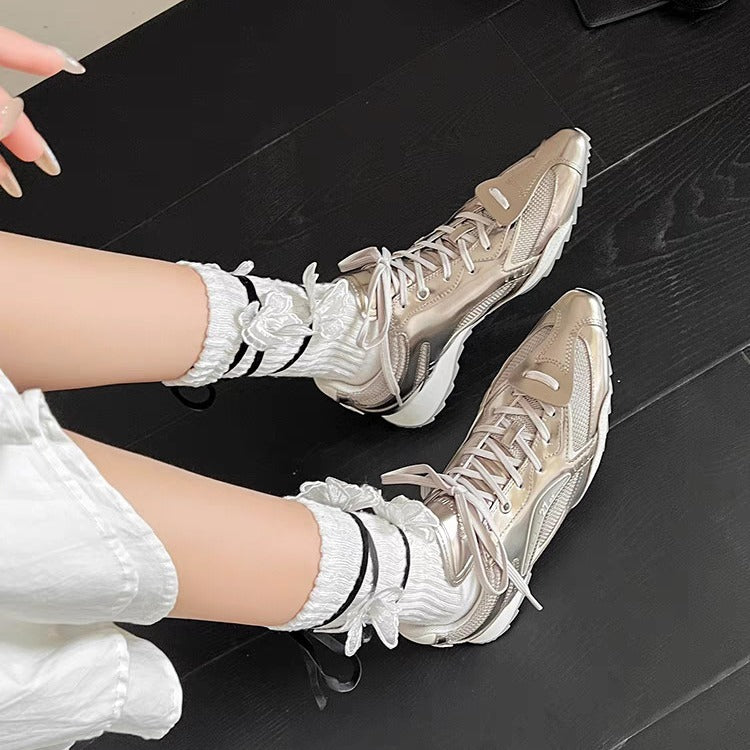 Asymmetric Tongue Boxing Shoe Women's Thick Bottom All-match Casual