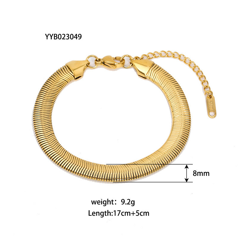 Elegant Gold Plated Bracelet Stack - Various Chain Designs Stainless Steel Ornament Bracelet Female