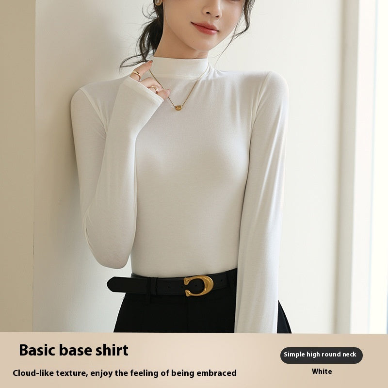 Half Turtleneck Bottoming T-Shirt Women's Autumn And Winter New Western Style