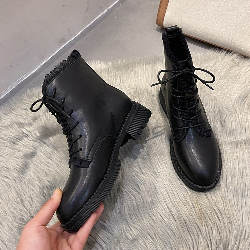 Lace-up Platform Short Martin Boots