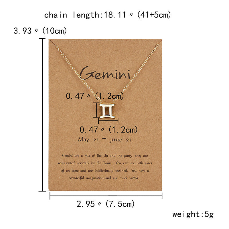 12 Constellation Zodiac Sign Necklaces Chokers For Women Girls