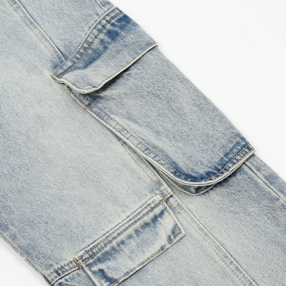 Punk Overalls Denim Trousers Men's Fashion Brand Stitching