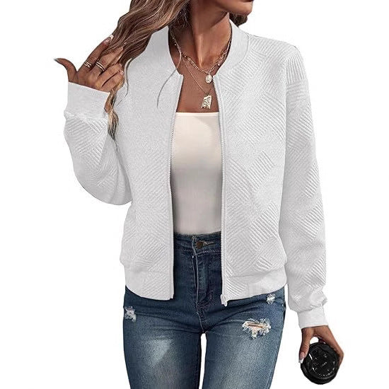 Zipper Pocket Comfort And Casual Long Sleeve Jacket For Women's