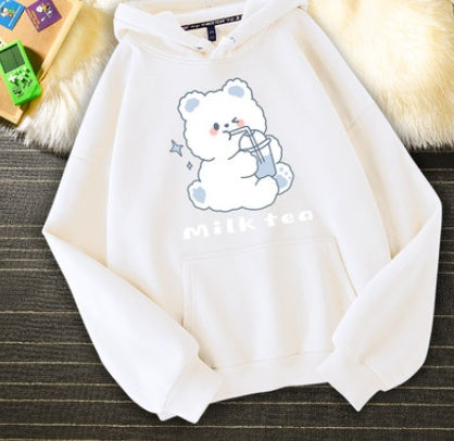 Playful Graphic Hoodie - Multi-Color Options Women's Loose Korean Style Niche Spring Top