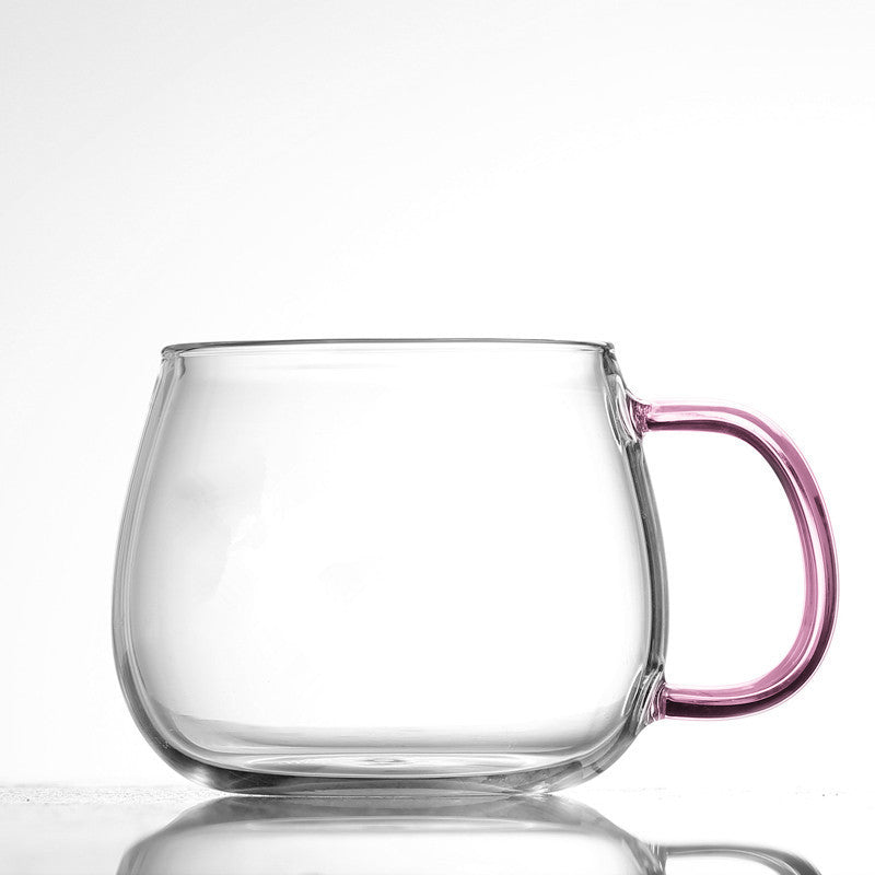 Cute Kawaii Emoji Glass Mug with Gold Handle Cute Glass Expression Coffee Cup Mug