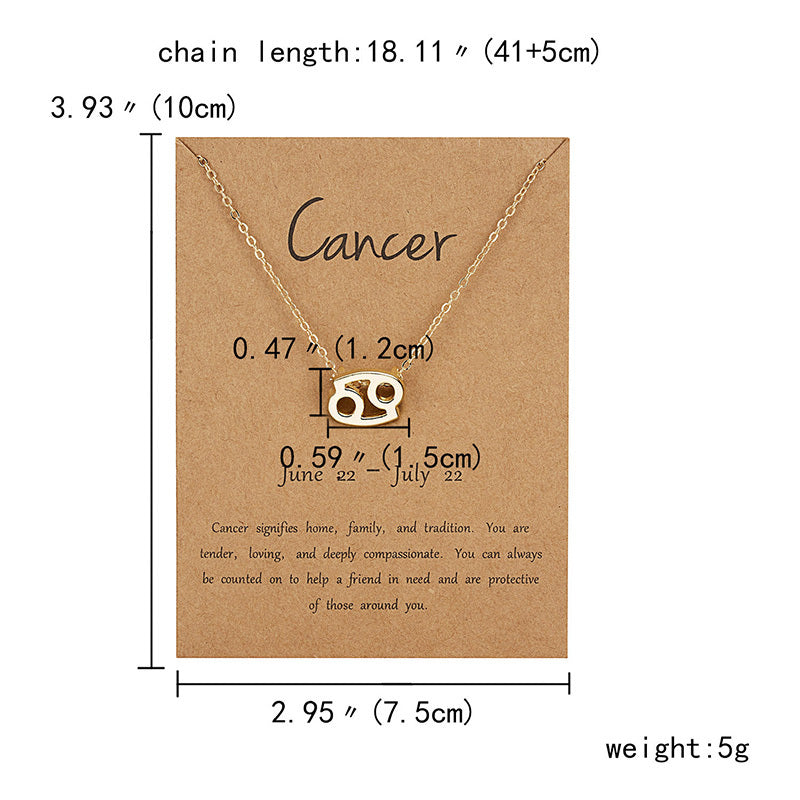 12 Constellation Zodiac Sign Necklaces Chokers For Women Girls