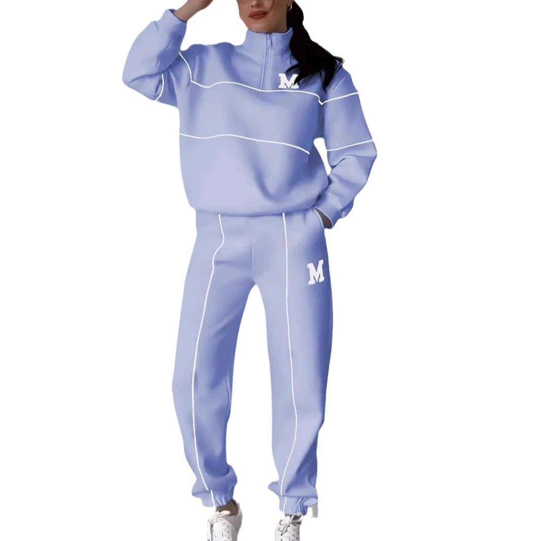 Michigan Varsity Lounge Set – Cozy Fit, Classic Edge Women's 2 Piece Outfits Lounge Hoodless Pullover Sweatshirt Sweatsuit Sets Sweatshirt Baggy Fashion Sweatpants With Pockets
