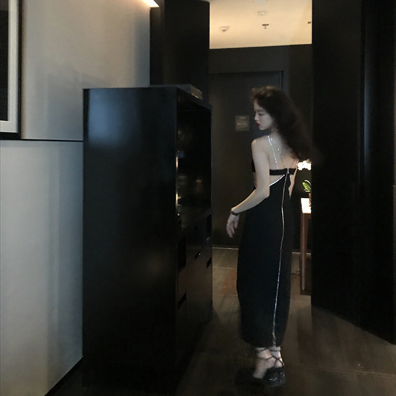 Sexy Small Black Bodycon Dress With Waist For Women's