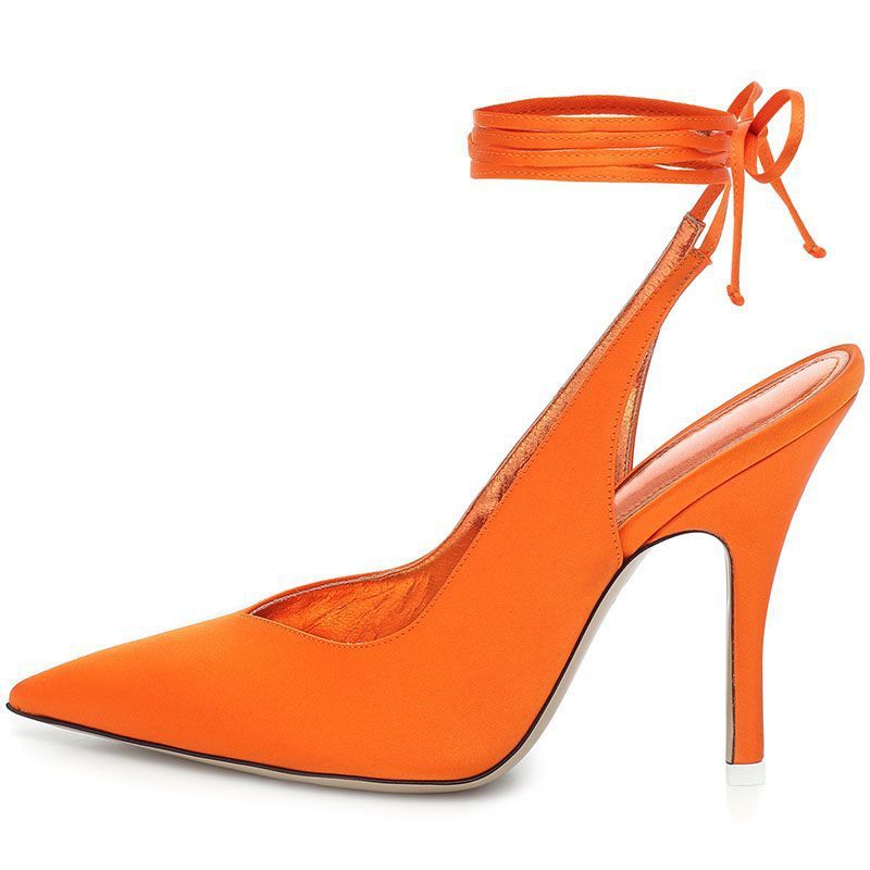 Colorful Satin high-heeled sandals