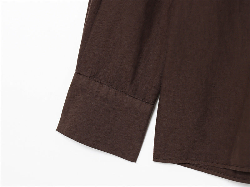Elegant Pocket Poplin Shirt And Trouser For Women's