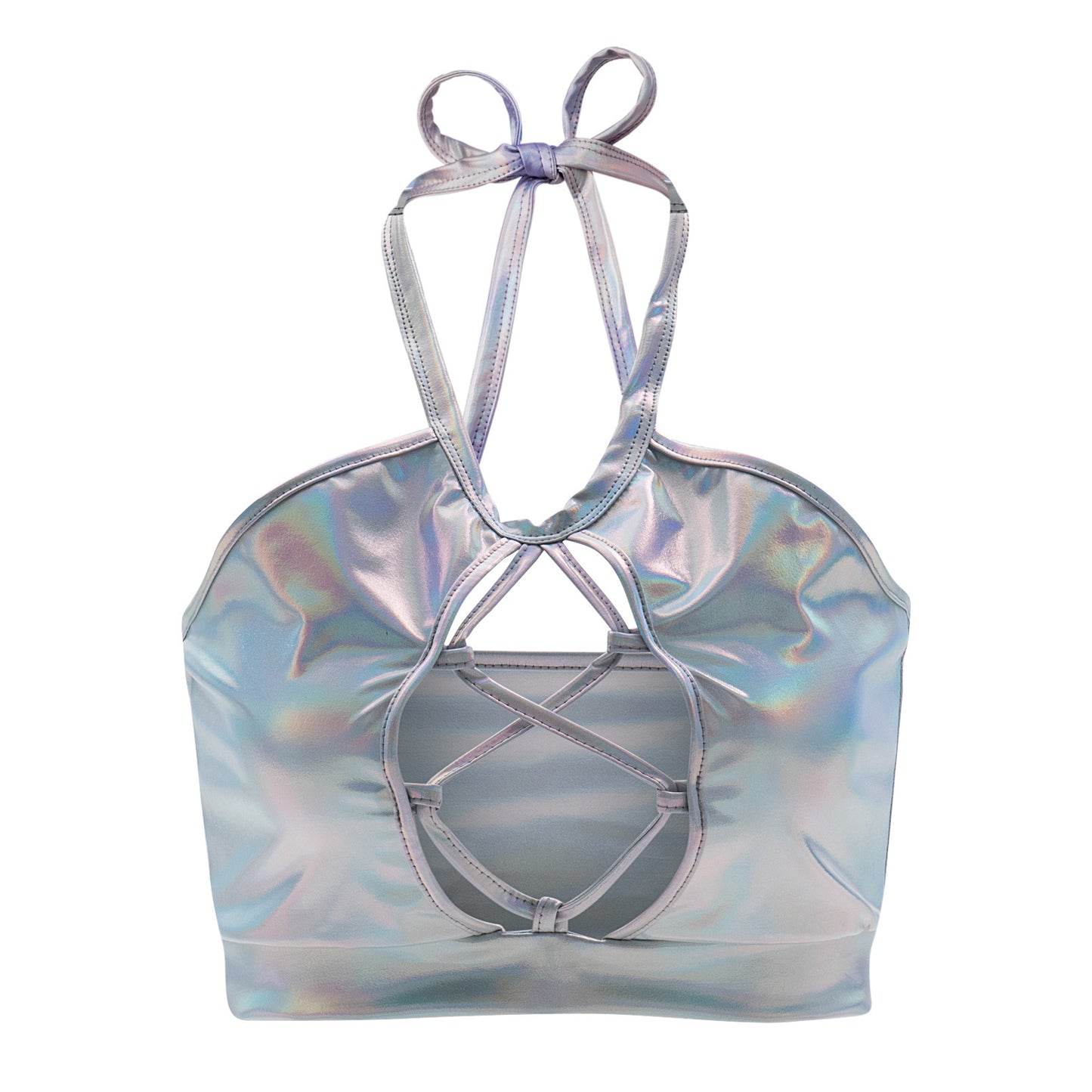 Metallic Night Raver - Festival Crop Top For Women's