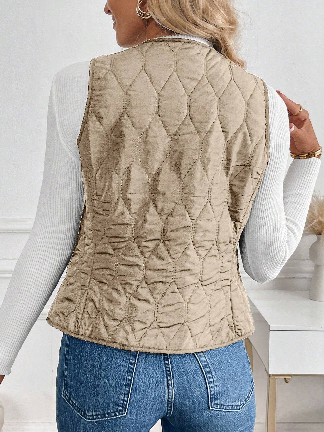Plush Lining Padded Top Vest Winter Clothes Acket