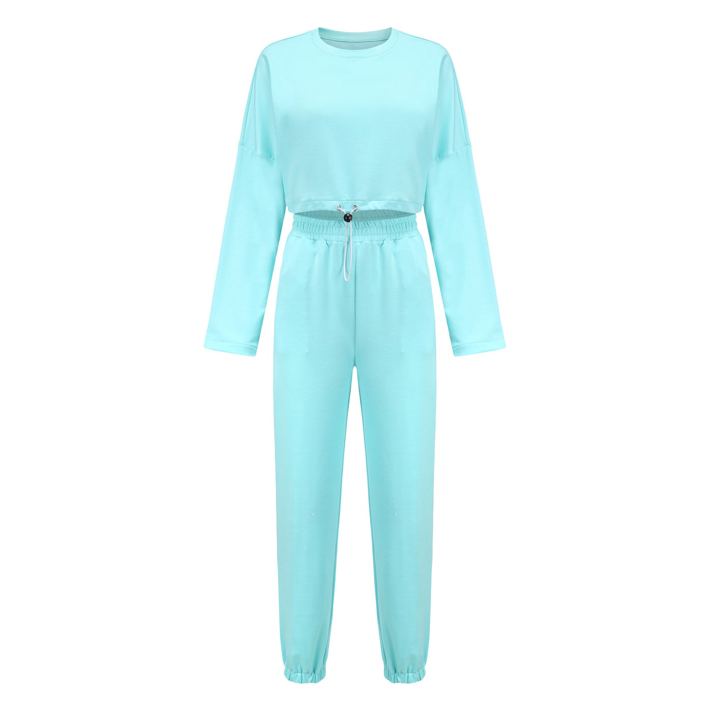 Comfy Cropped Sweatshirt & Jogger Pants Set Sports and leisure suits