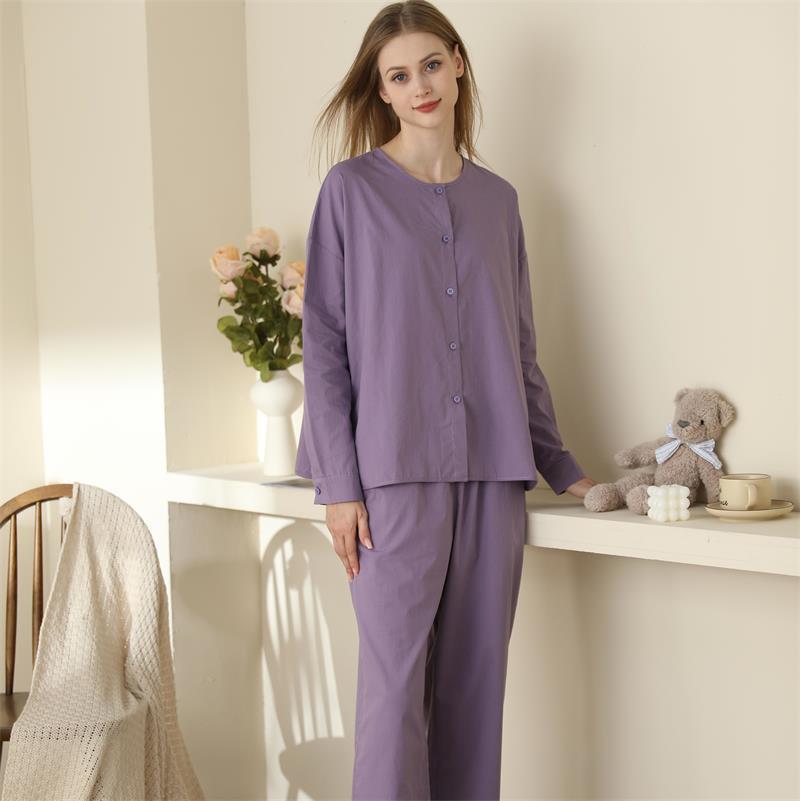 Soft & Cozy Solid Color Pajama Set Women's Korean-style Pajamas Simple Style Cute Sweet Long Sleeve
