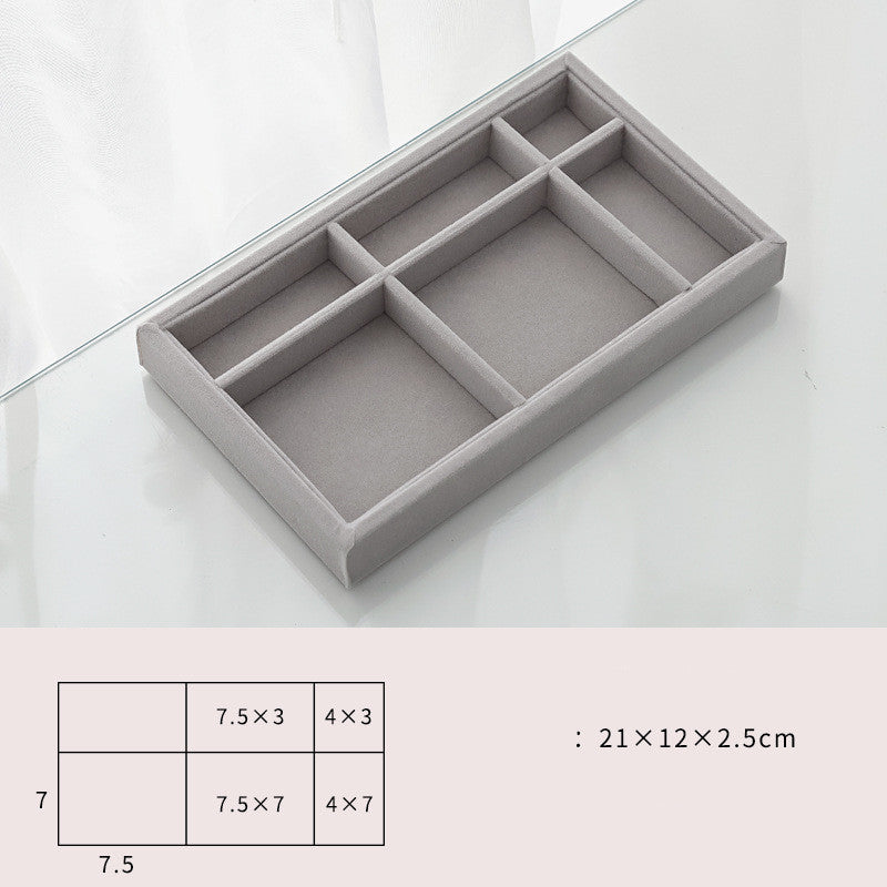 Home Large Capacity Flannel Jewelry Box With Earrings Nails Hand Accessories