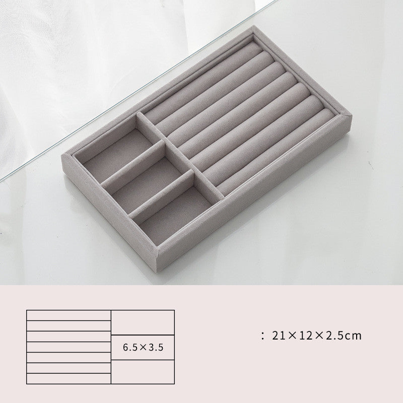 Home Large Capacity Flannel Jewelry Box With Earrings Nails Hand Accessories