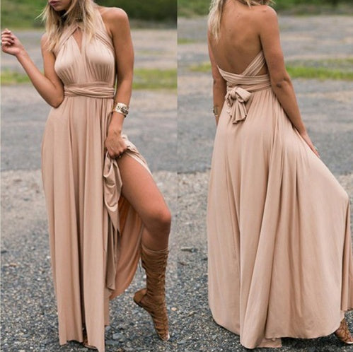 Sexy Long Party Dress Club Floor-Length Summer Backless Bandage Maxi Dress Multiway Bridesmaids Boho Women's