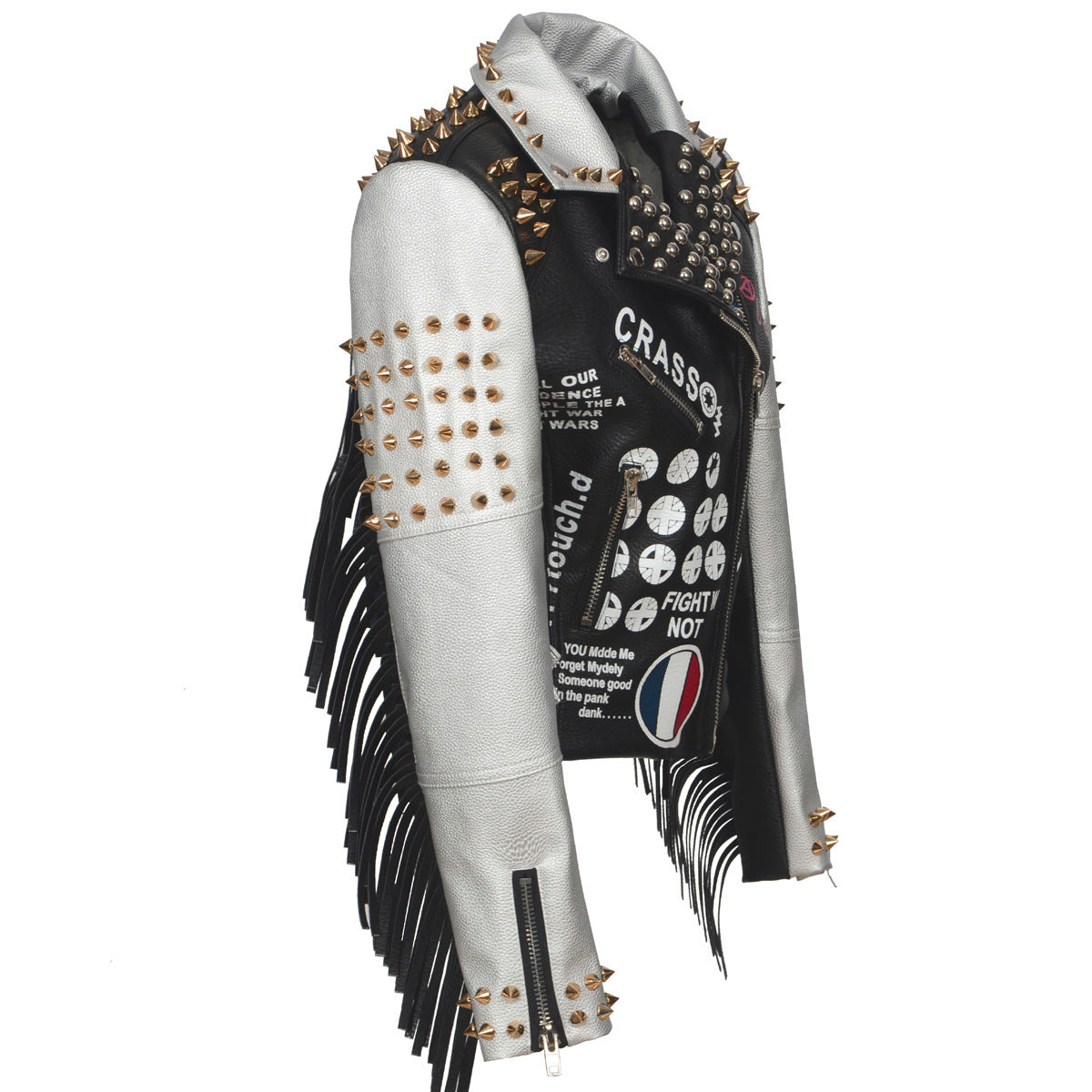 Rock Graffiti leather Jacket for Women's