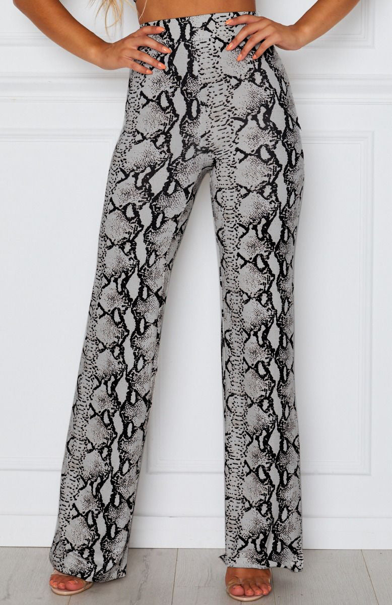 Viper Flare Pants – Snakeskin Stretch Statement Snake print pants