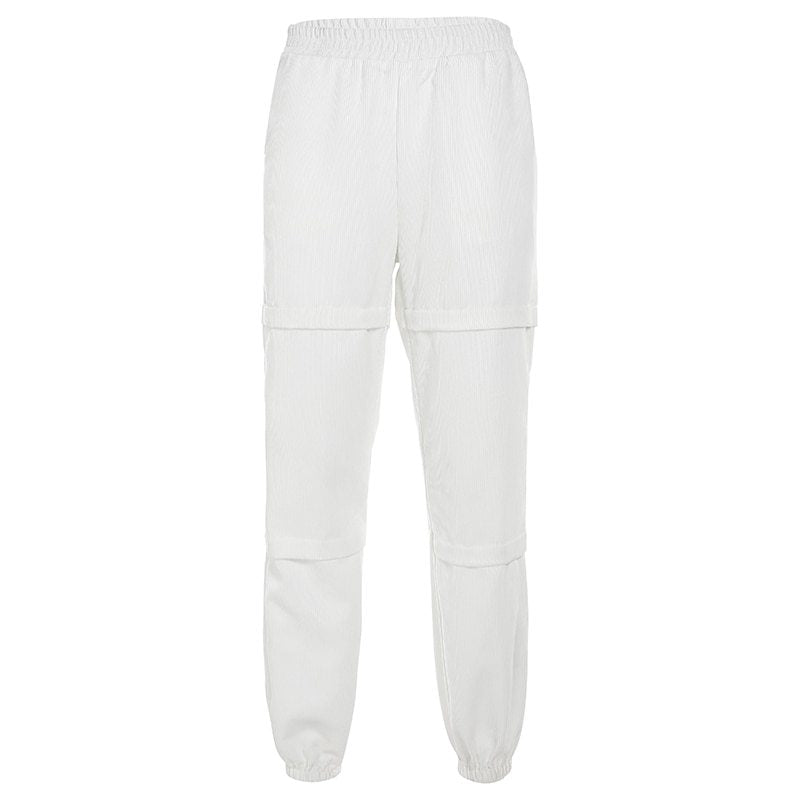 Cloud Core Joggers – Minimal White Streetwear Vibe Corduroy pants