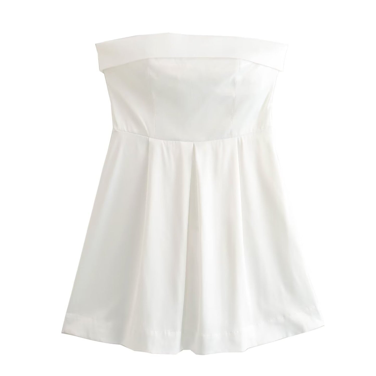 Elegant White Strapless Mini Dress Korean Style Elegant Slim Tube Top Dress