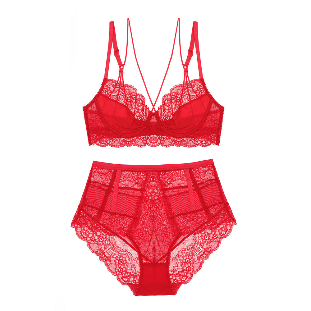 Provocative See-Through Lace Bodysuit Beauty back bra set