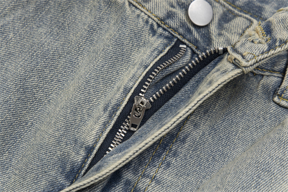 Distressed Patchwork Baggy Jeans – Vintage Y2K Grunge Denim Ripped Stitching Jeans For Men And Women