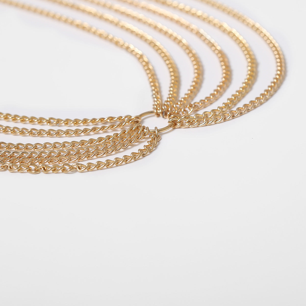 Chic Layered Chain Belts Golden Body Chains & Waist Adornments Trendy Multi-Chain Hip Belts Fashion Body Jewelry Metal Geometric Waist Chain