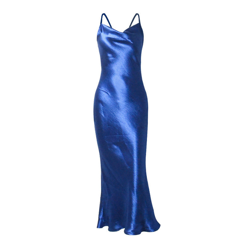 Luxurious Satin Slip Maxi Dress | Elegant Cowl Neck Gown (Available in Multiple Colors) Satin dress
