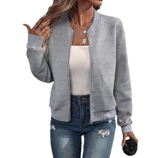 Zipper Pocket Comfort And Casual Long Sleeve Jacket For Women's