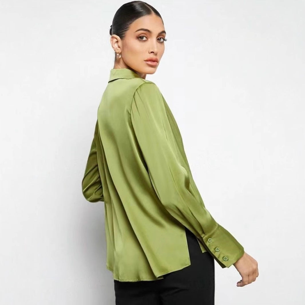 European And American Women's Clothing Minimalist Long Sleeve Shirt
