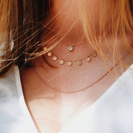 Boho Layered Star & Evil Eye / Cross & Coin Pendant Necklace Bls-miracle Multilayer Necklace for Women Long Chain Turkish Eye Pendant Necklaces Trendy Crystal Star Water droplets Necklaces