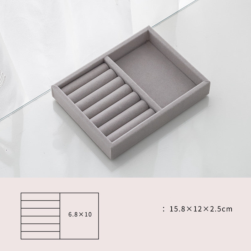 Home Large Capacity Flannel Jewelry Box With Earrings Nails Hand Accessories