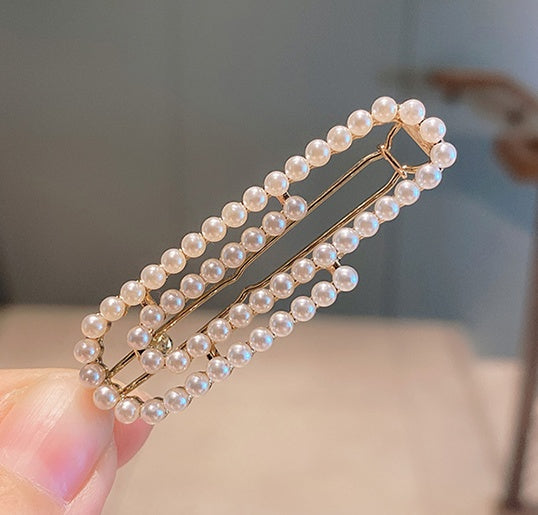 Pearl Embellished Snap Hair Clip Set