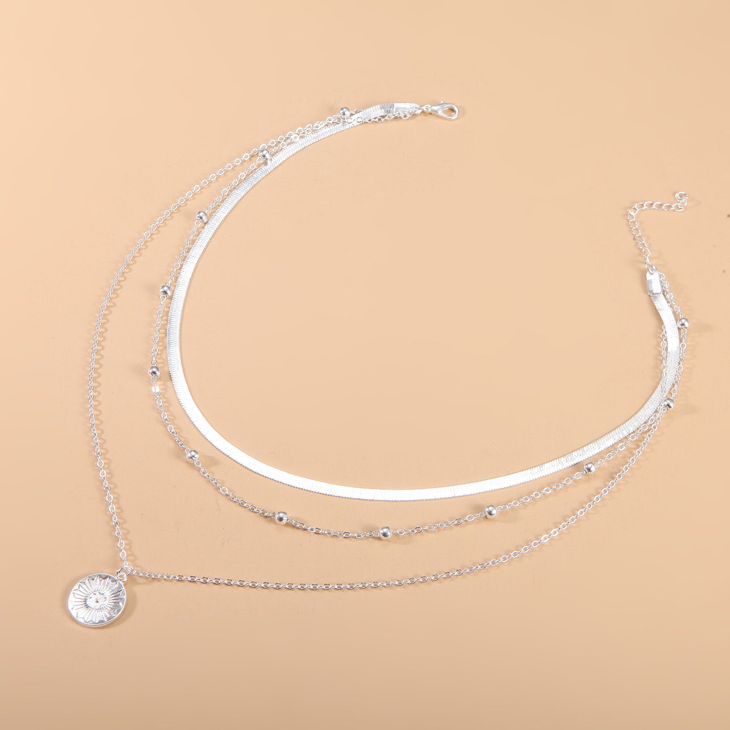 Fashion Personalized Simple Multi-layer Lotus Pendant Necklace