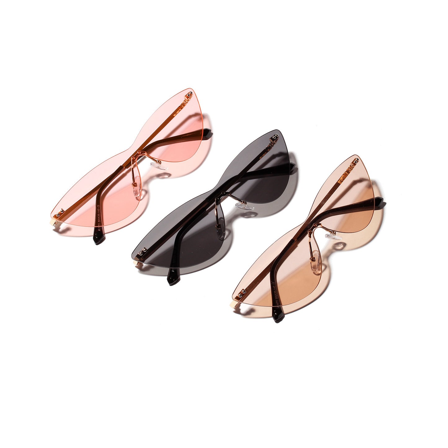 Trendy Rimless Cat Eye Sunglasses